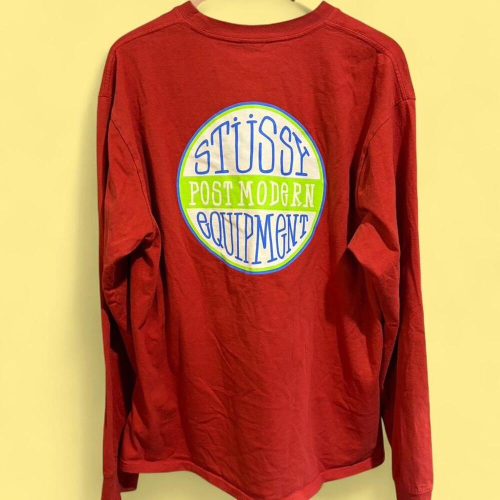 Y2K Stussy Orange Long Sleeve T Shirt
